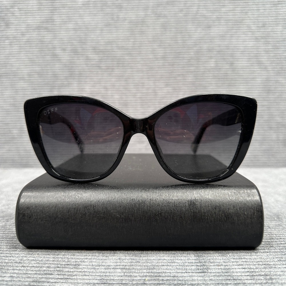 DIFF Eyewear Ruby Polarized Sunglasses Black Cat Eye BK-GG15P
